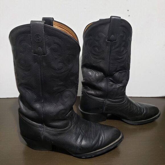 Tony Lama RR4002 Black Leather  Men\'s Cowboy  Boots 11D main image 14